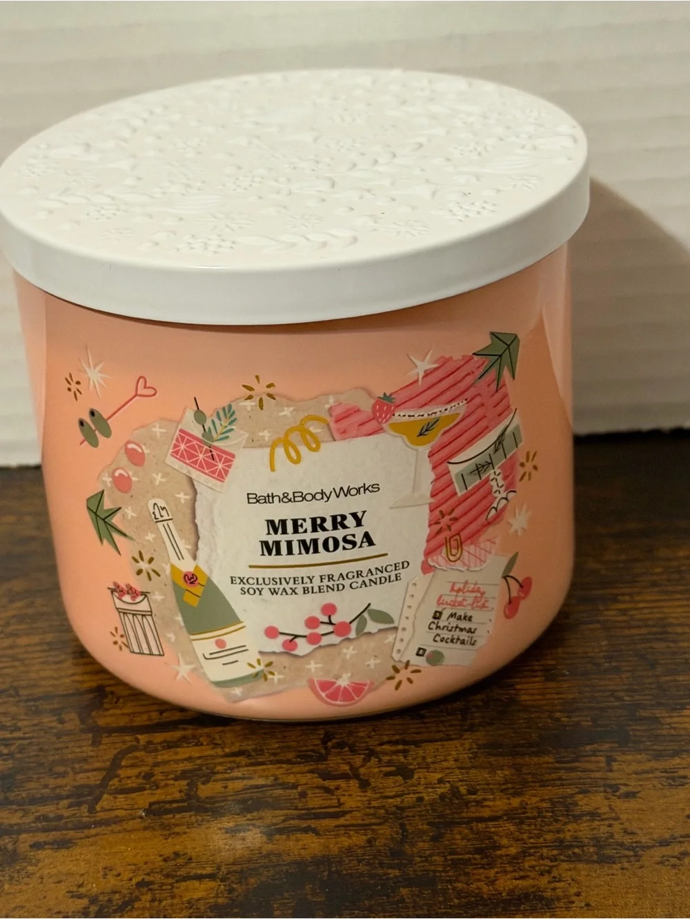 Bath & Body Works Merry Mimosa 3-wick Soy Wax Blend Candle